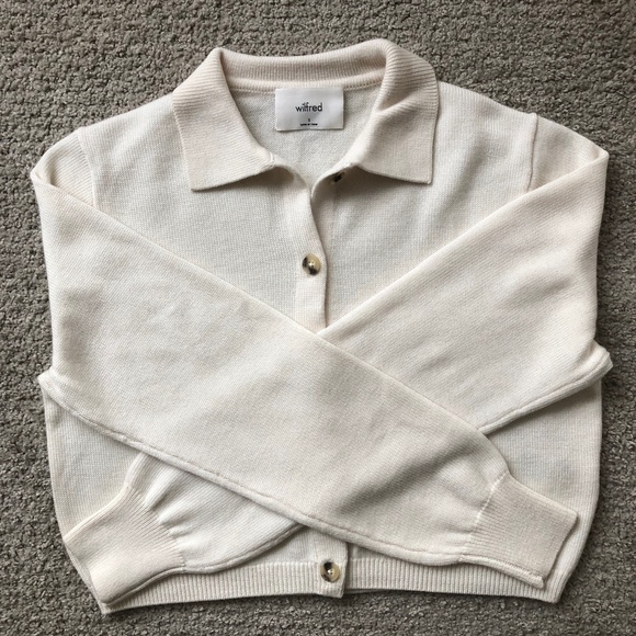 Wilfred Sweaters - Wilfred Collared Merino Wool button- up cardigan sweater